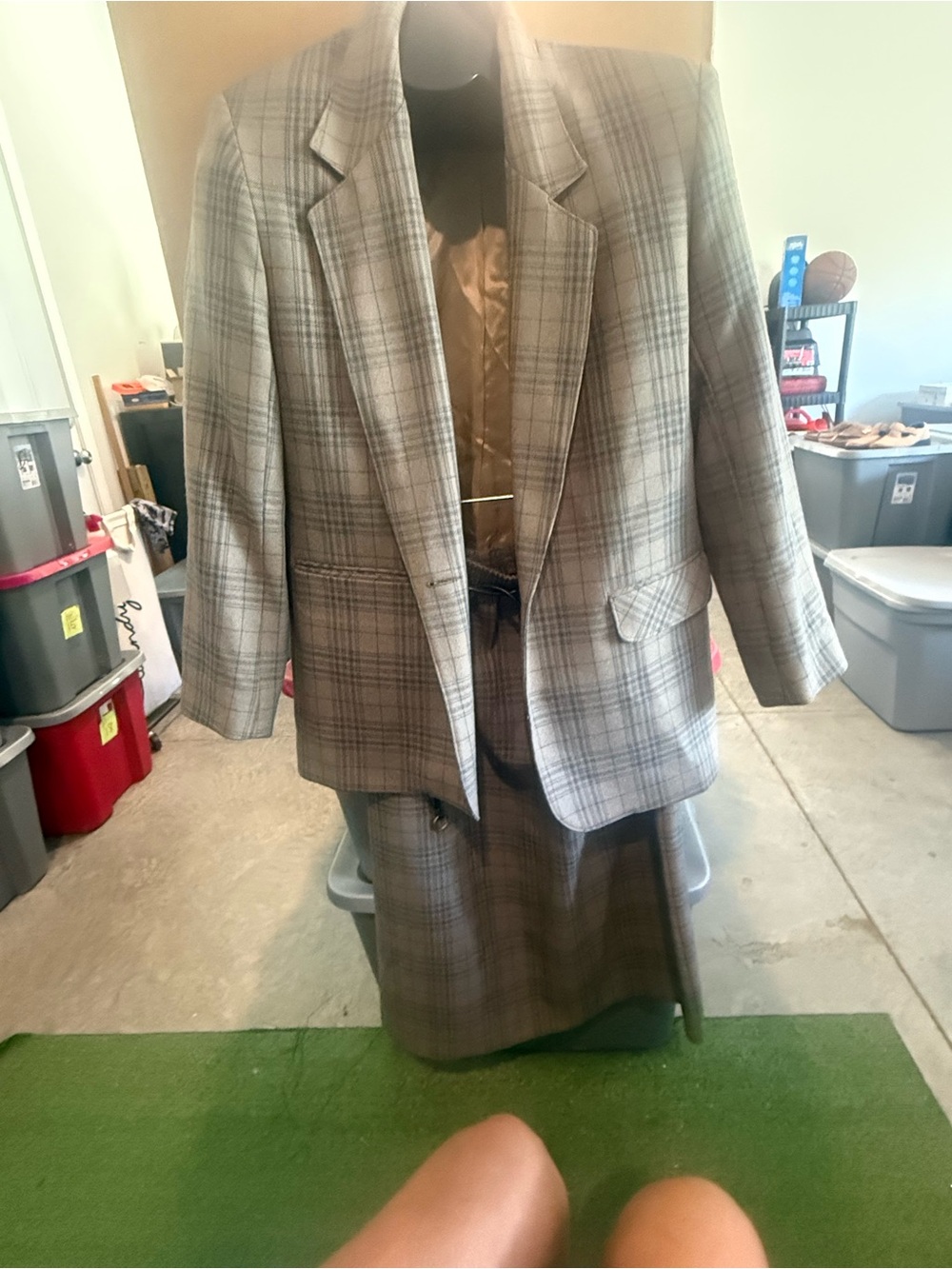 Classic Gray Plaid Blazer and skirt p48